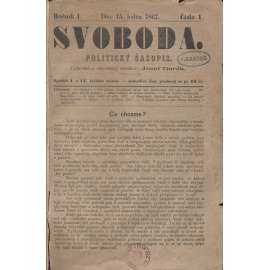 Svoboda. Politický časopis. Ročník I./1867 (levicová literatura)