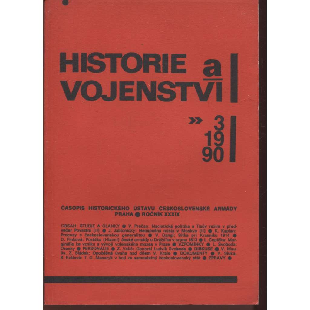 Historie a vojenství 3/1990 (Časopis Historického ústavu Čs. armády v Praze)