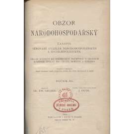 Obzor národohospodářský, ročník XX./1915. Časopis věnovaný otázkám národohospodářským a sociálněpolitickým