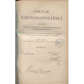 Obzor národohospodářský, ročník XI./1906. Časopis věnovaný otázkám národohospodářským a sociálněpolitickým
