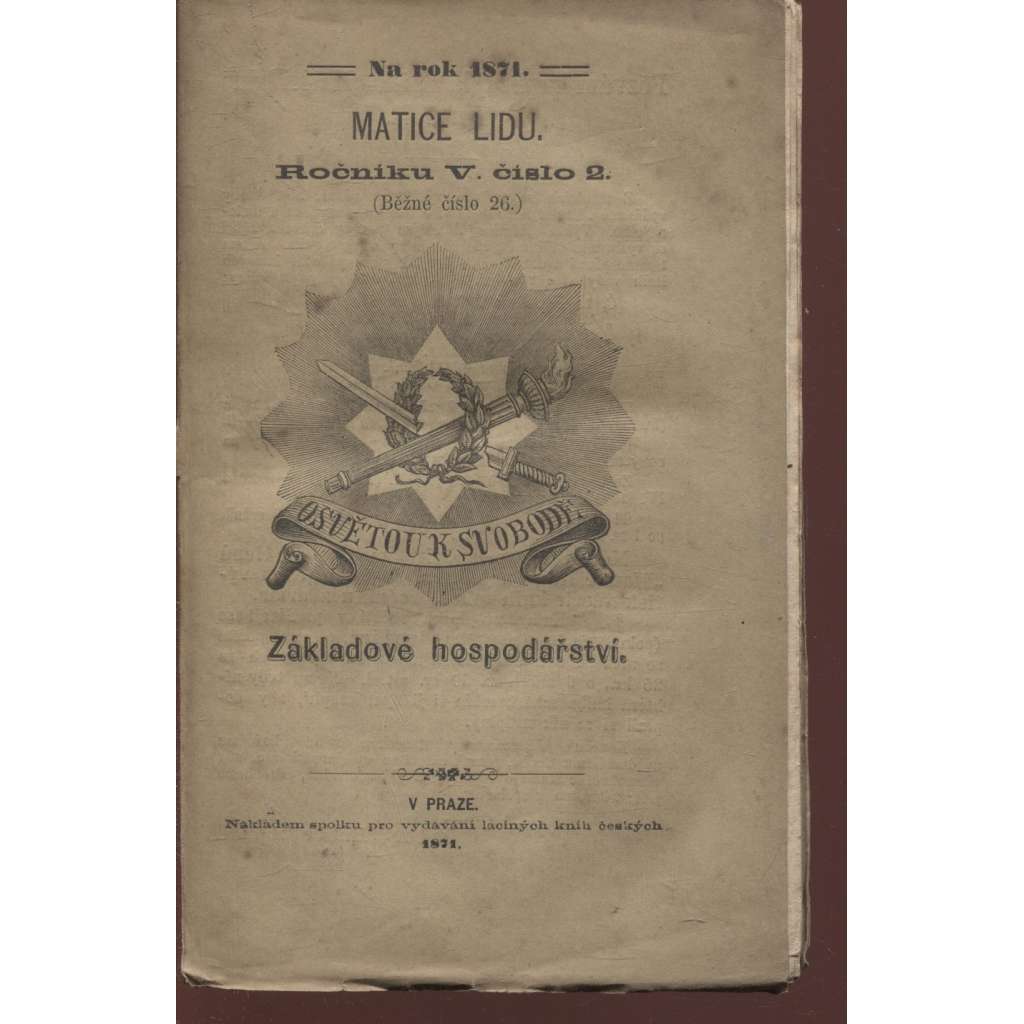 Základové hospodářství (Matice lidu) - 1871