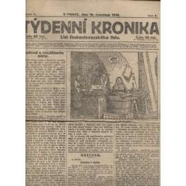 Týdenní kronika (19.12.1918) - staré noviny, 1. republika, I. světová válka (není kompletní)