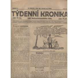 Týdenní kronika (24.7.1919) - staré noviny, 1. republika