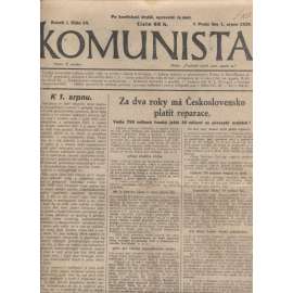 Komunista (1.8.1929) - staré noviny, 1. republika