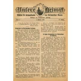 Unsere Heimat, roč. 13, 1932, č. 1-12 [Litoměřice; Leitmeritz; Litoměřicko; historie; dějiny; vlastivěda; Sudety]