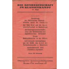 Die Genossenschaft im Klassenkampf, č. 17, prosinec 1925 [komunismus; družstva; Kominterna; časopis]