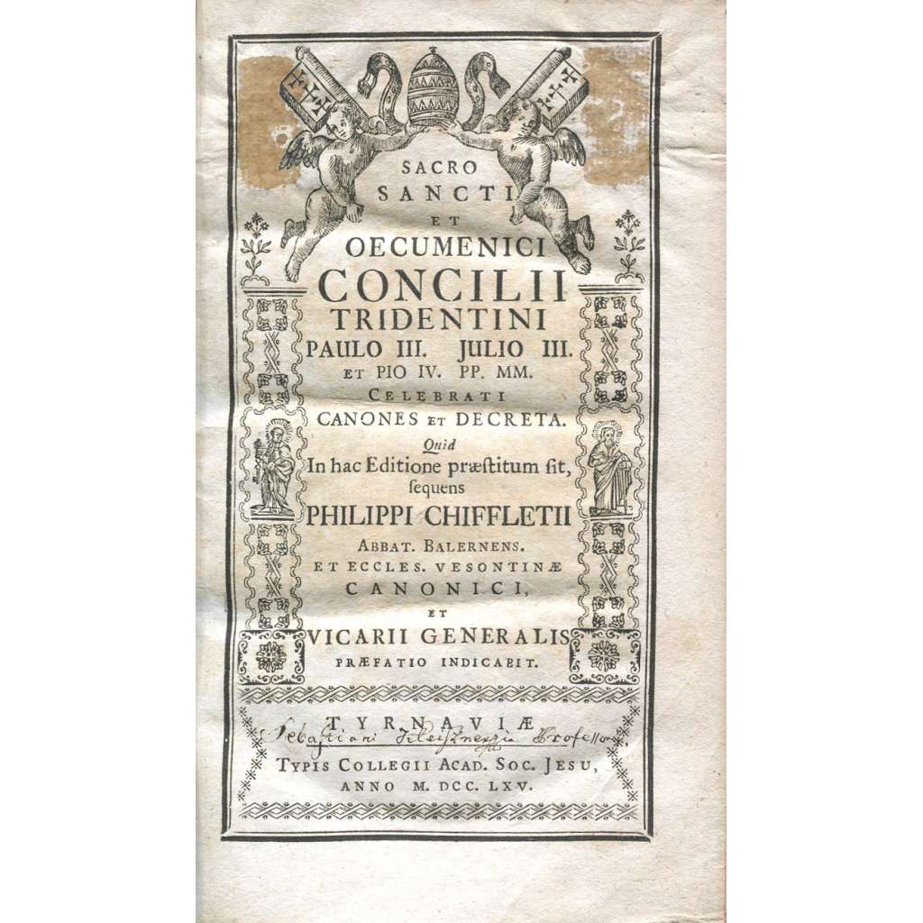 Sacrosancti et oecumenici Concilii Tridentini canones et decreta [1765; tridentský koncil; dokumenty; kánony; dekrety]