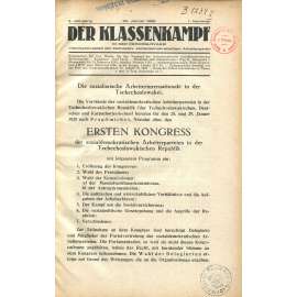 Der Klassenkampf in der Čechoslowakei, roč. 2, 1928, č. 1-11 [sociální demokracie; Československo; odbory]