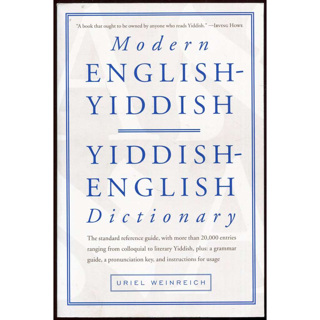Modern English-Yiddish, Yiddish-English Dictionary [jidiš; slovník]