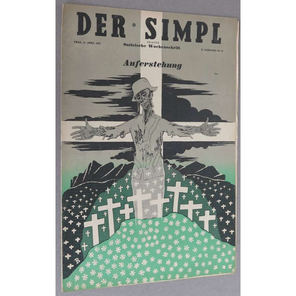 Der Simpl, roč. 2, 1935, č. 16 [politická satira; karikatura; Der Simplicus; Simplicissimus; Antonín Pelc; Erich Godal]