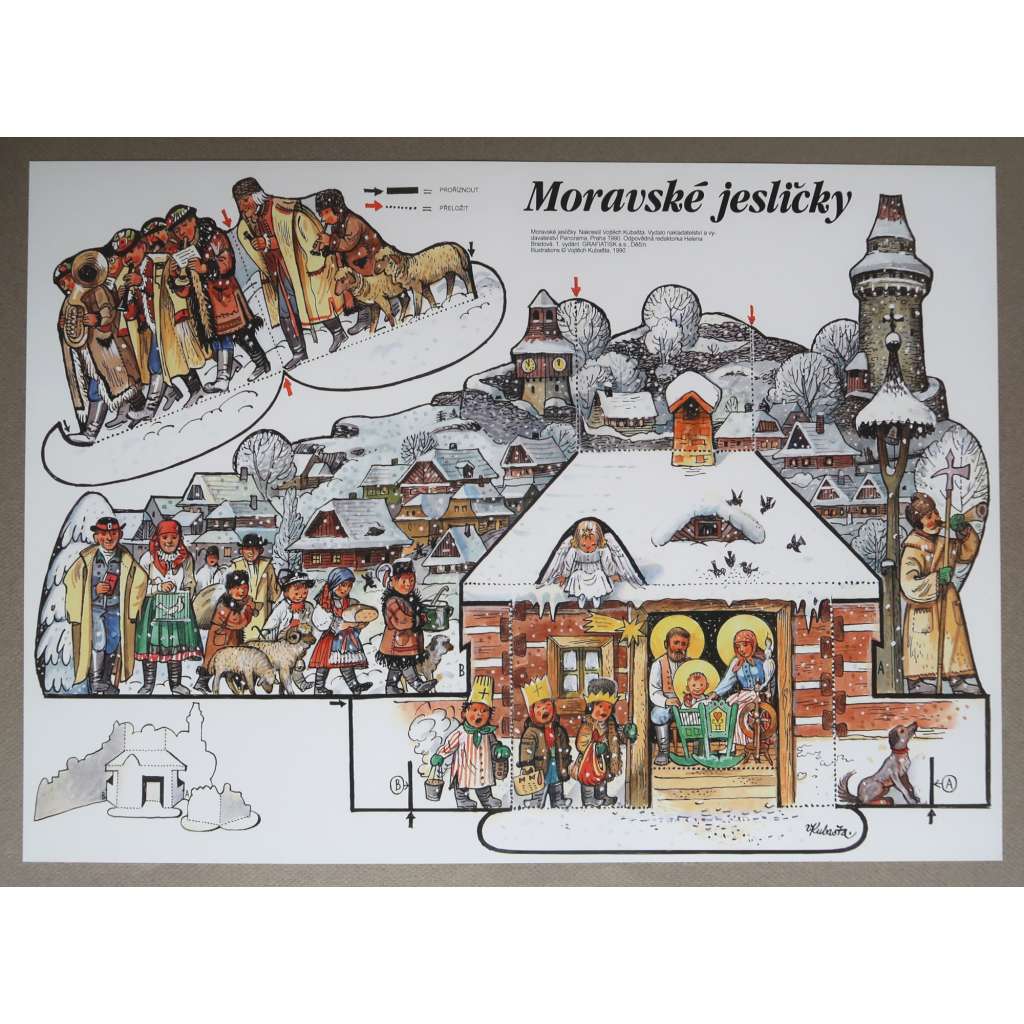 Vojtěch Kubašta - Moravské jesličky - vystřihovací betlém [vánoční betlém, vystřihovánka, Vánoce]