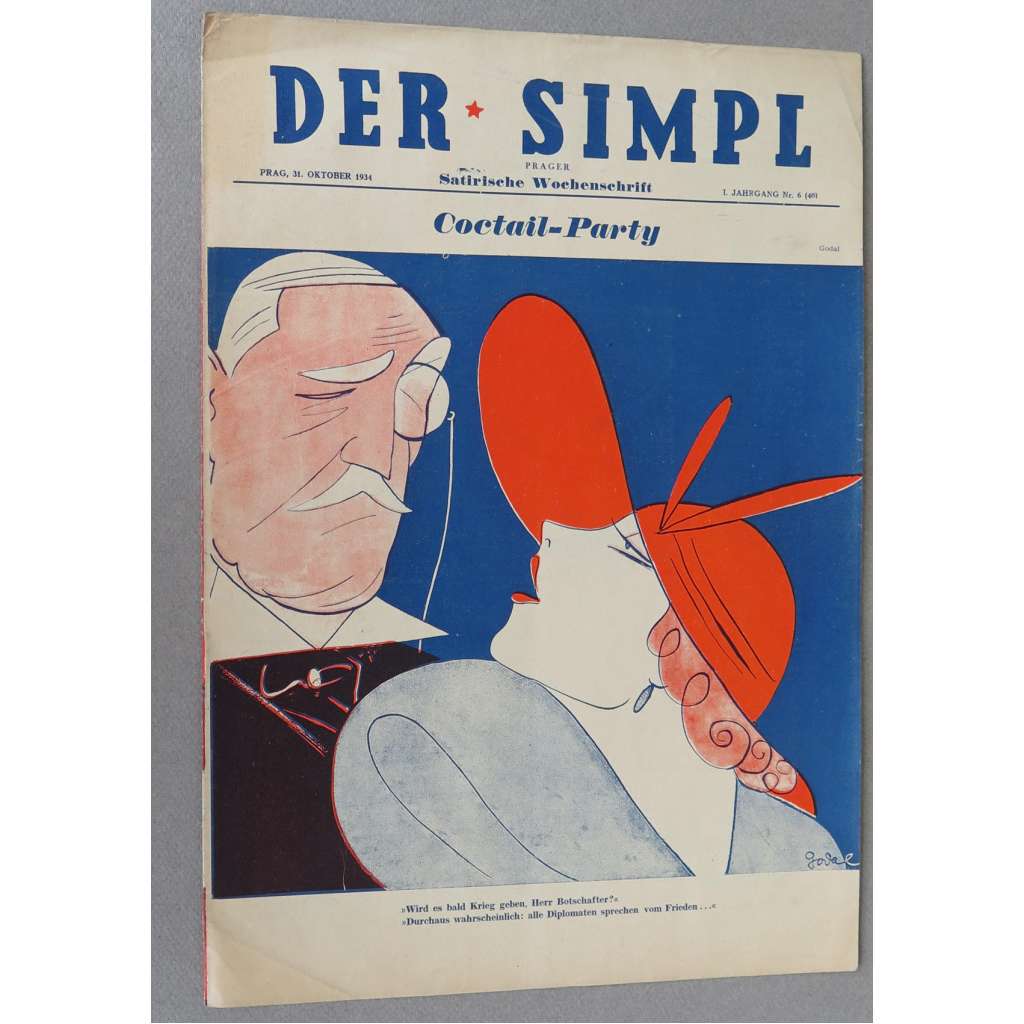 Der Simpl, roč. 1, 1934, č. 6 (40) [politická satira; karikatura; Simplicus; Simplicissimus; antifašismus; umění]