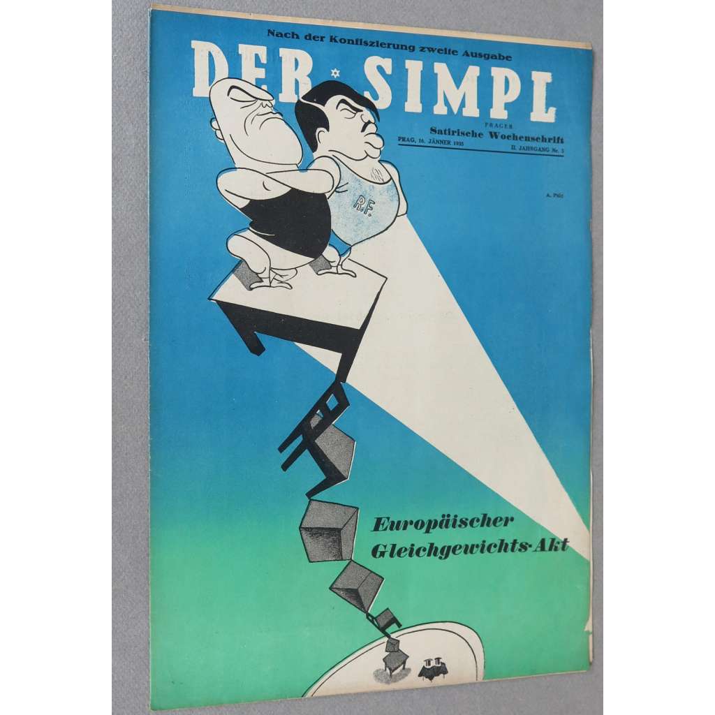 Der Simpl, roč. 2, 1934, č. 3 [politická satira; karikatura; Simplicus; Simplicissimus; antifašismus; umění]