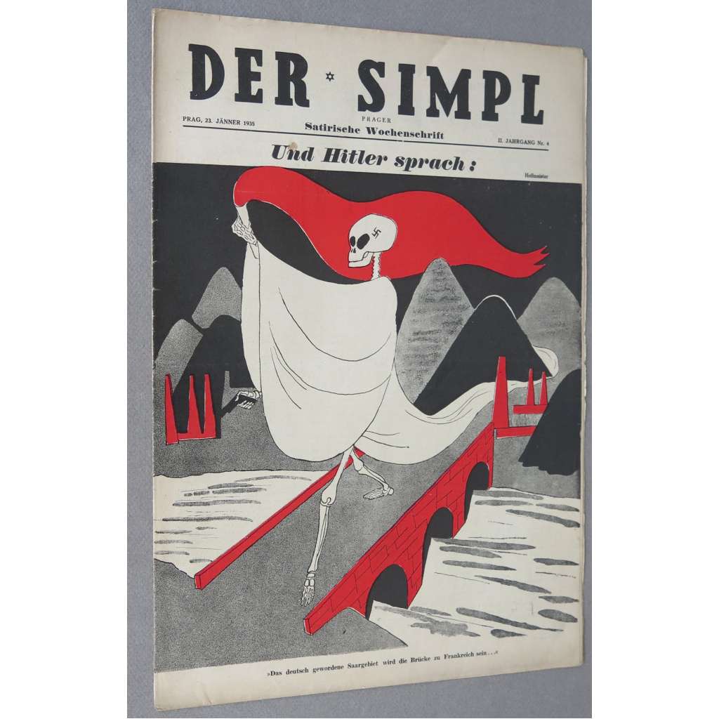 Der Simpl, roč. 2, 1934, č. 4 [politická satira; karikatura; Simplicus; Simplicissimus; antifašismus; umění]
