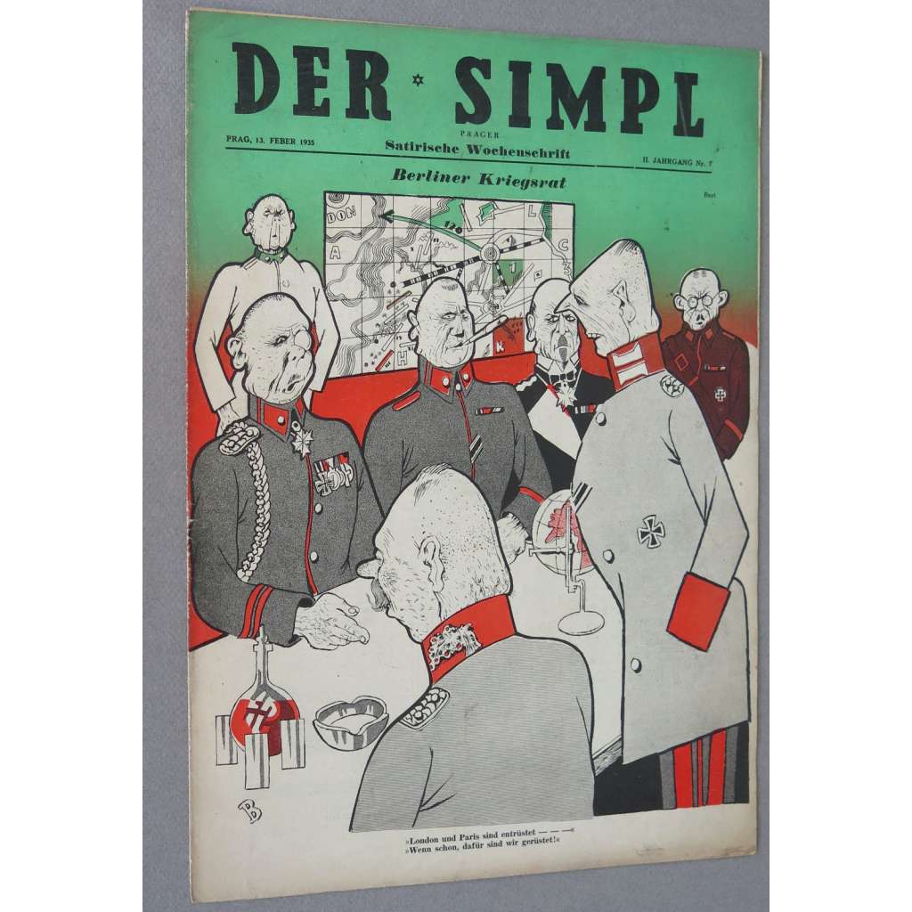 Der Simpl, roč. 2, 1934, č. 7 [politická satira; karikatura; Simplicus; Simplicissimus; antifašismus; umění]
