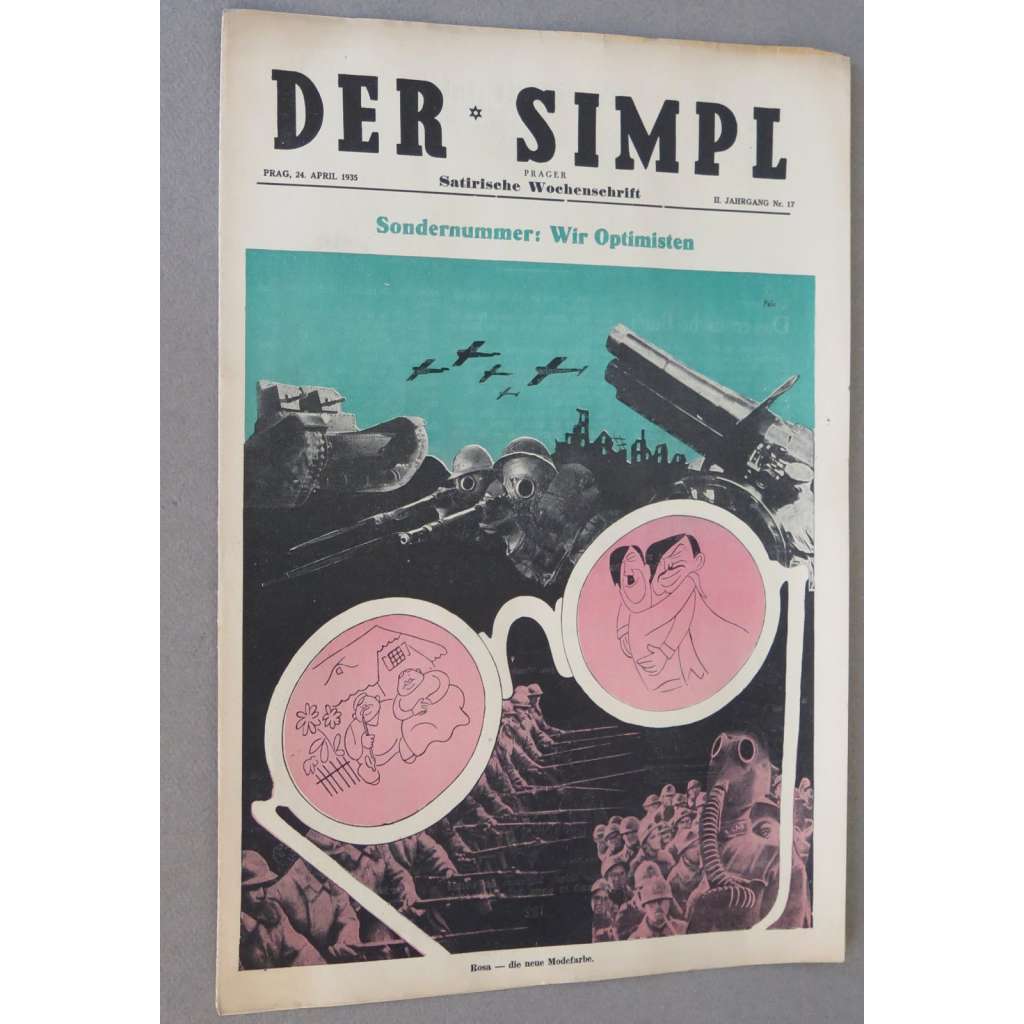 Der Simpl, roč. 2, 1934, č. 17 [politická satira; karikatura; Simplicus; Simplicissimus; antifašismus; umění]