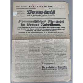 Vorwärts. Extra-Ausgabe, leden 1930 [první parlamentní projev Klementa Gottwalda, 22. 12. 1929; KSČ]