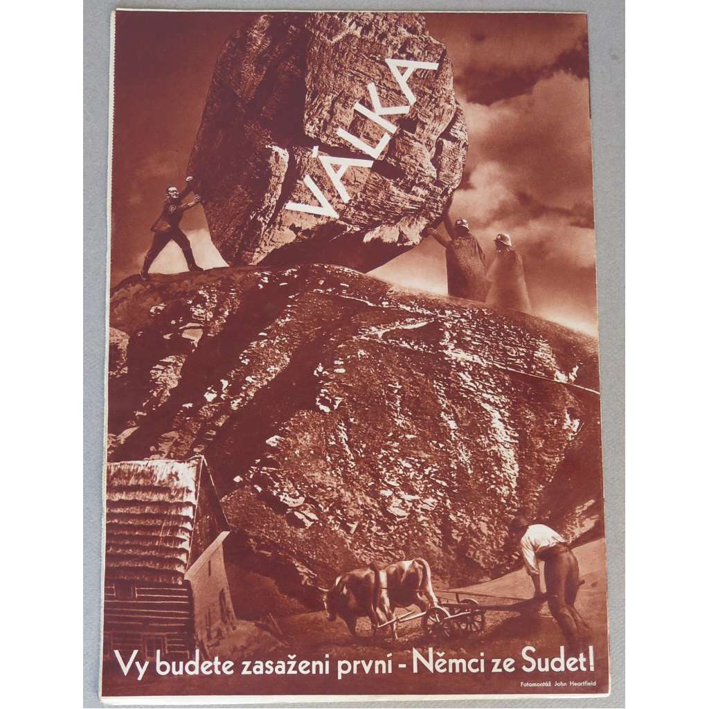 Svět v obrazech, roč. 1938, č. 35 (11. 9.) [fotomontáž John Heartfield; obálka; koláž; levicové časopisy; Mnichov]
