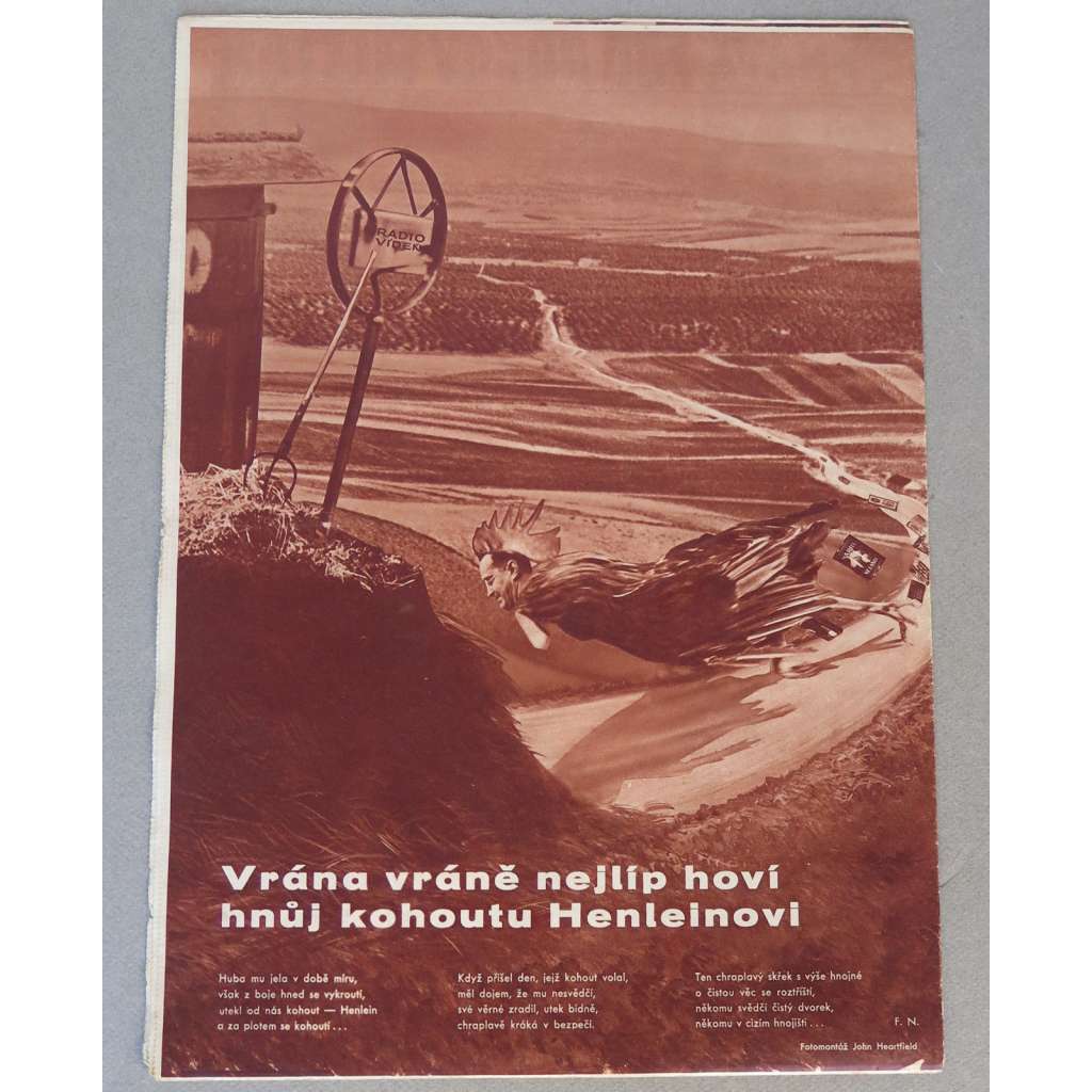 Svět v obrazech, roč. 1938, č. 37 (25. 9.) [fotomontáž John Heartfield; obálka; koláž; levicové časopisy; Mnichov]