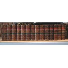 Allgemeine deutsche Real-Encyclopädie für die gebildeten Stände (Conversations-Lexicon), 10 Bände + Neue Folge, 2 Bände in 4 Büchern [lexikon, slovník, encyklopedie Brockhaus,  knihy 19. století, vazba kůže - polokožená]