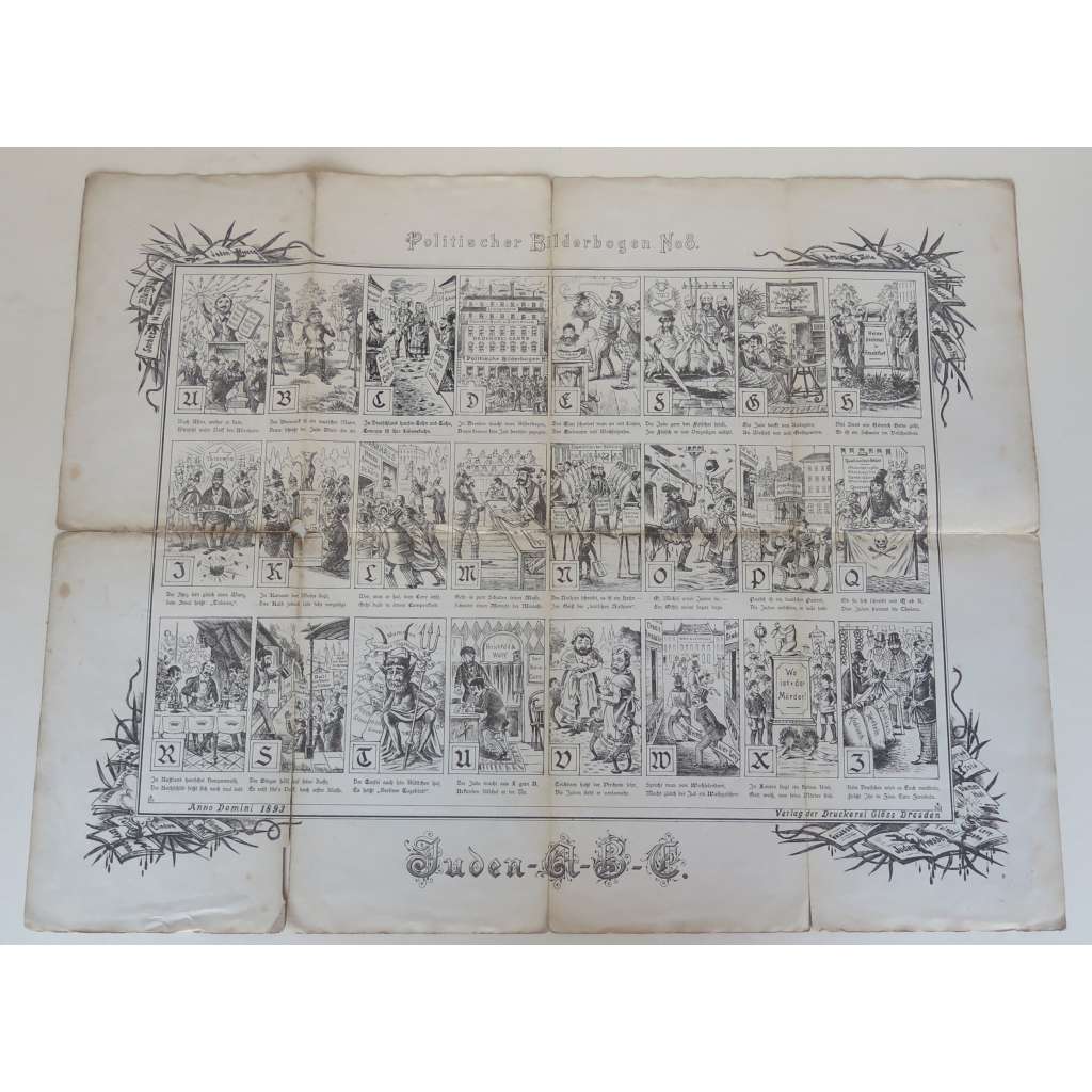 Juden-A-B-C. Politische Bilderbogen Nr. 8 [antisemitismus; židé; Německo; karikatura; karikatury]