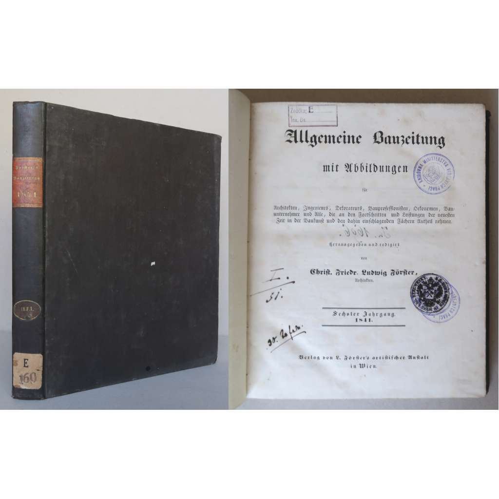 Allgemeine Bauzeitung, Seschster Jahrgang, 1841 [architektura a stavitelství, inženýrství - odborný časopis 19. století]