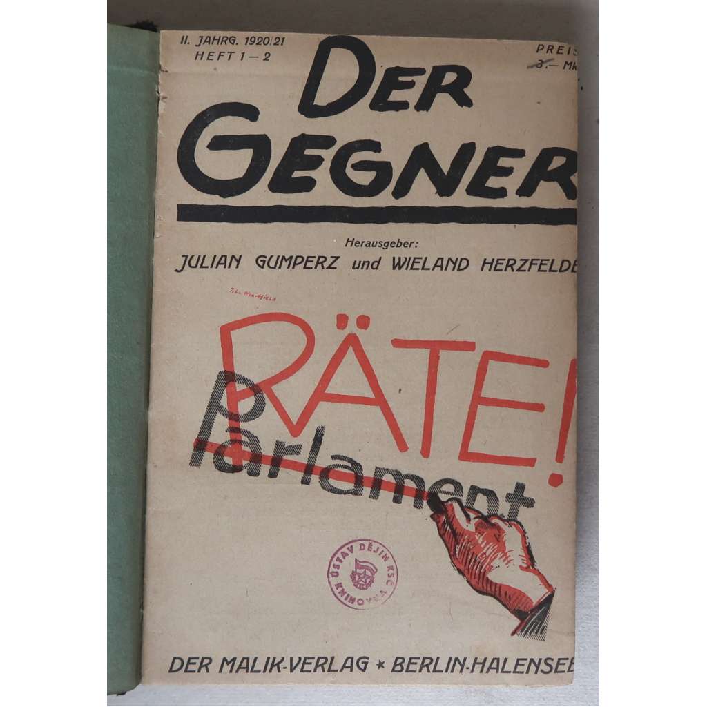 Der Gegner, Zweiter Jahr, 1920/21 [levicový politický měsíčník, komunismus, politika, satira, kariaktury, časopisy]