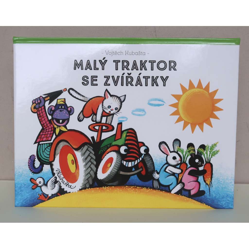 Vojtěch Kubašta - Malý traktor se zvířátky [dětské leporelo, pohádky, pop-up kniha, prostorová publikace, pes Barnabáš a kočka Micka, černý a bílý králíček]
