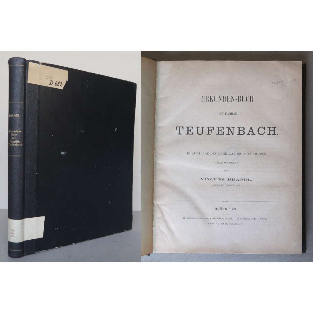 Urkunden-Buch der Familie Teufenbach [šlechtický rod von Teuffenbach - písemnosti, listiny, Rakousko, Markrabství Moravské, historie, diplomatika]