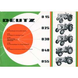 Deutz D 15, D 25, D 30, D 40, D 55 [zemědělská technika, německé traktory značky Deutz, KHD, Deutz D-Serie, staré prospekty, reklamní materiál, oldtimer traktory]