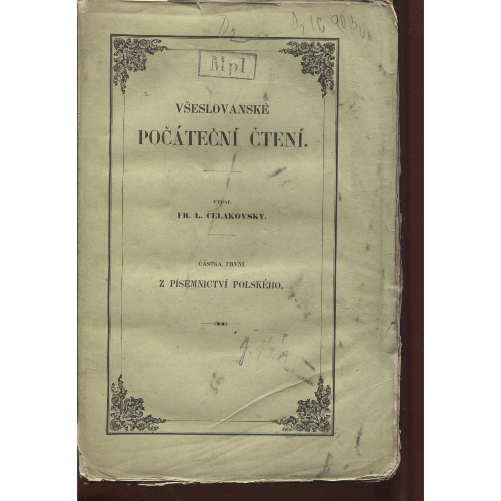 Všeslovanské počáteční čtení. I. Z písemnictví polského (1850) [Polsko, literatura]