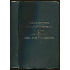 Tableau synoptique des qualités et applications des colorants des Farbenfabriken vorm. Friedr. Bayer & Co. Elberfeld [barvidla, tabulky]