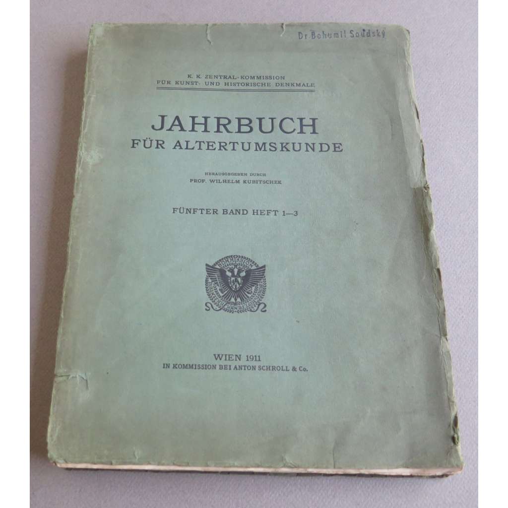 Jahrbuch für Altertumskunde; Fünfter Band, Heft 1-3 (1911)	[časopis, klasická archeologie, starověk]