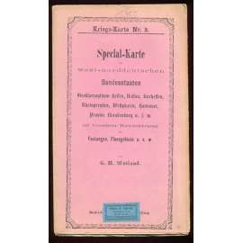 Special-Karte der west-norddeutschen Bundesstaaten: Großherzogthum Hessen, Nassau, ... [vojenské mapy, Německo]