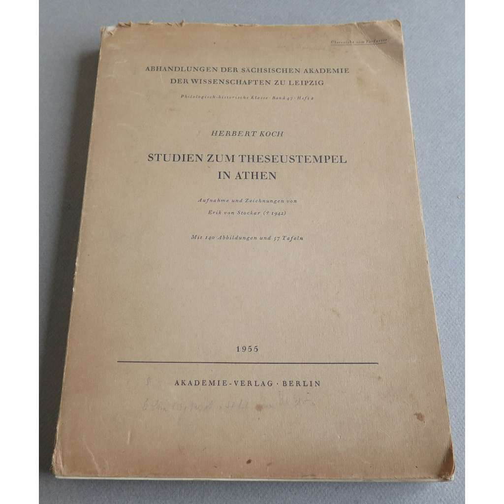Studien zum Theseusstempel in Athen. Aufnahmen und Zeichnungen von Erik von Stockar. ... [Héfaisteion, Athény, Klasická archeologie]