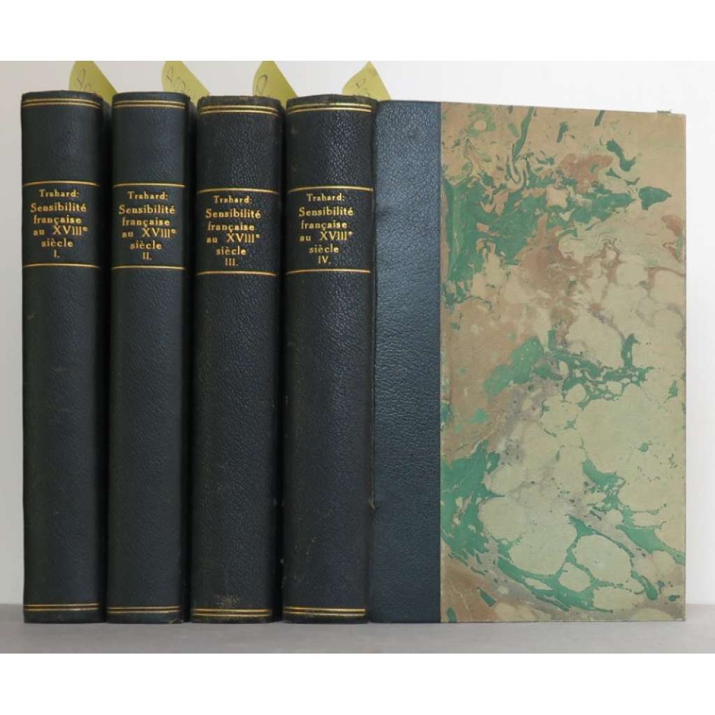 Les maîtres de la sensibilité francaise au XVIIIe siècle (1715-1789). Tome I-IV [4 svazky, vazba kůže]