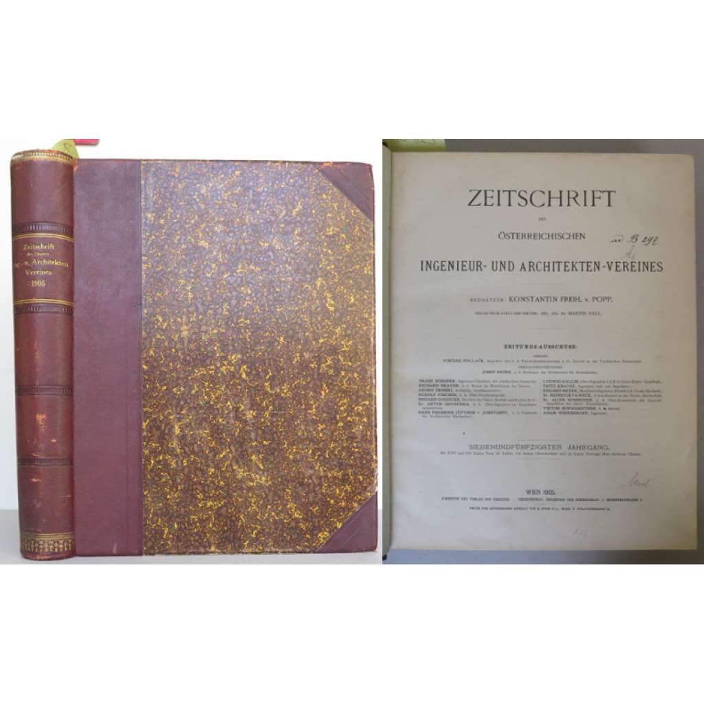 Zeitschrift des österreichischen Ingenieur- und Architekten-Vereins, siebenundfünfzigster (57.) Jahrgang. ... [architektura, inženýrství, Rakousko-Uhersko]