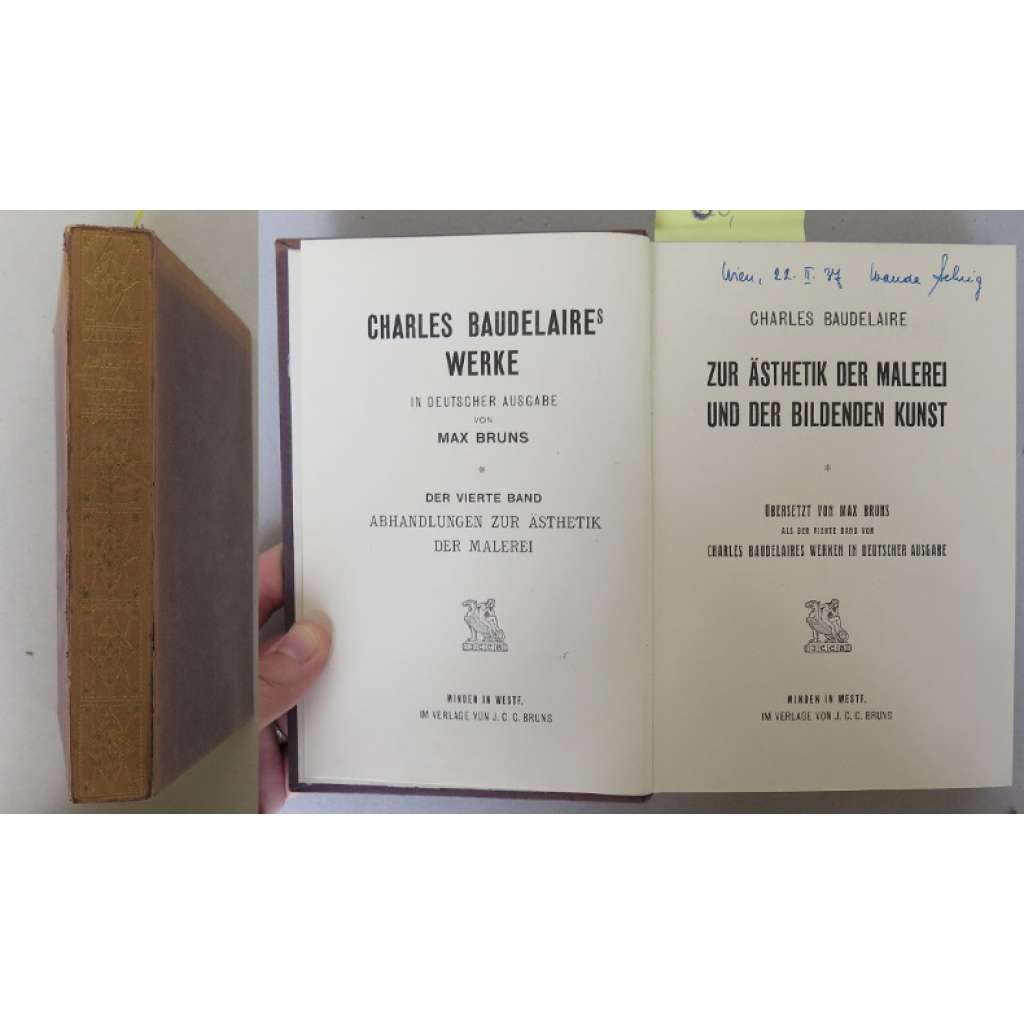 Zur Ästhetik der Malerei und der bildenden Kunst [= Charles Baudelaires Werke in deutscher Ausgabe von Max Bruns; vierter Band]  [estetika, dějiny umění]