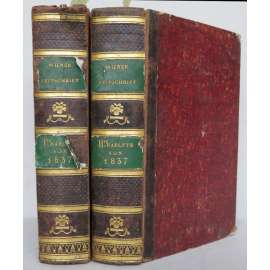 Wiener Zeitschrift für Kunst, Literatur, Theater und Mode. 1837. Erstes-Viertes Quartal [2 svazky, Jänner-Dezember, č. 1-156]	 [móda, kolorované mědiryty, vazba kůže]