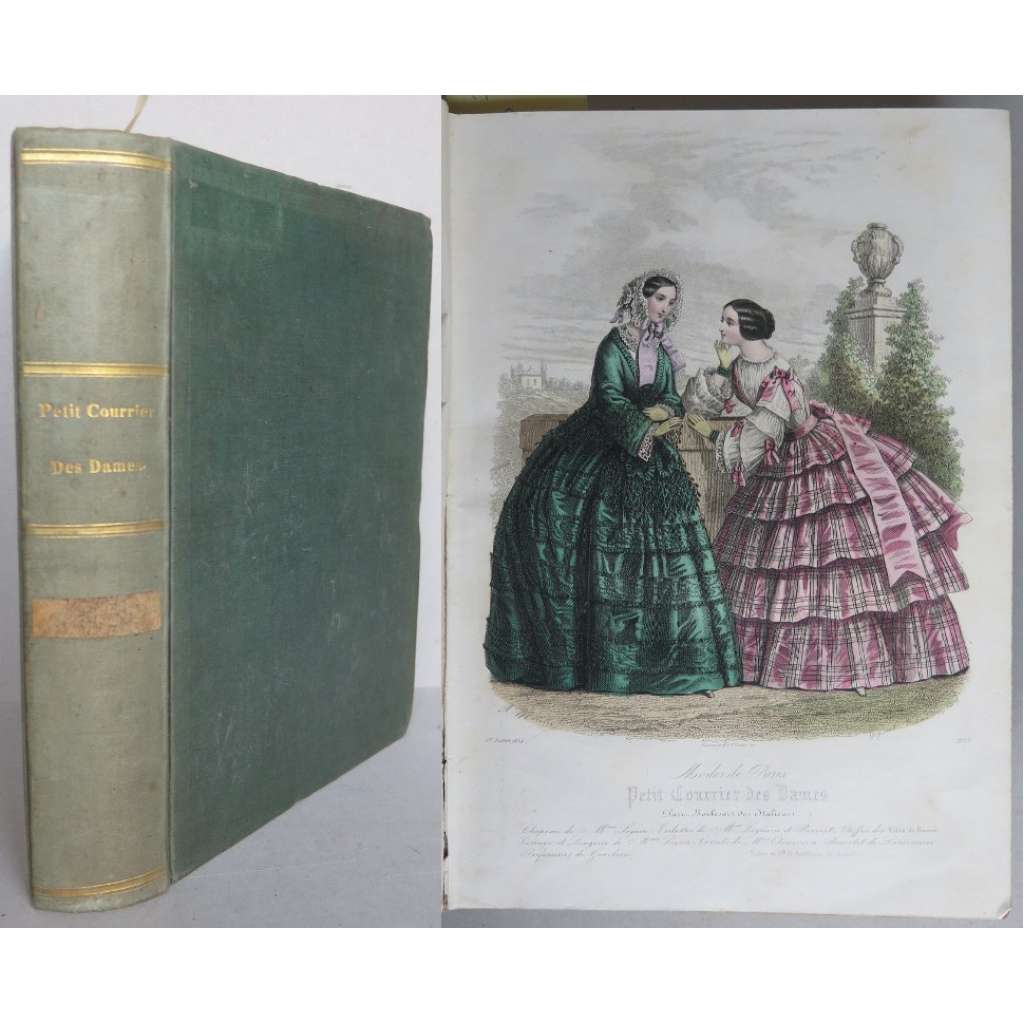 Petit Courrier des Dames. Modes de Paris, Litterature, Beaux-Arts, Théatres. Tome LXIII (Juillet-Décembre) - LXVI (Janvier-Juin) [móda, kolorované litografie, staré tisky]