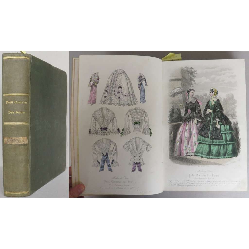 Petit Courrier des Dames; Tome LXII, Juillet-Decembre 1853 a Tome LXIII, Janvier-Juin 1854 [móda, kolorované litografie, staré tisky]