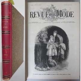 Revue de la Mode. Gazette de la famille; 9e année, 1880 [móda, barevné litografie, staré tisky, vazba kůže]