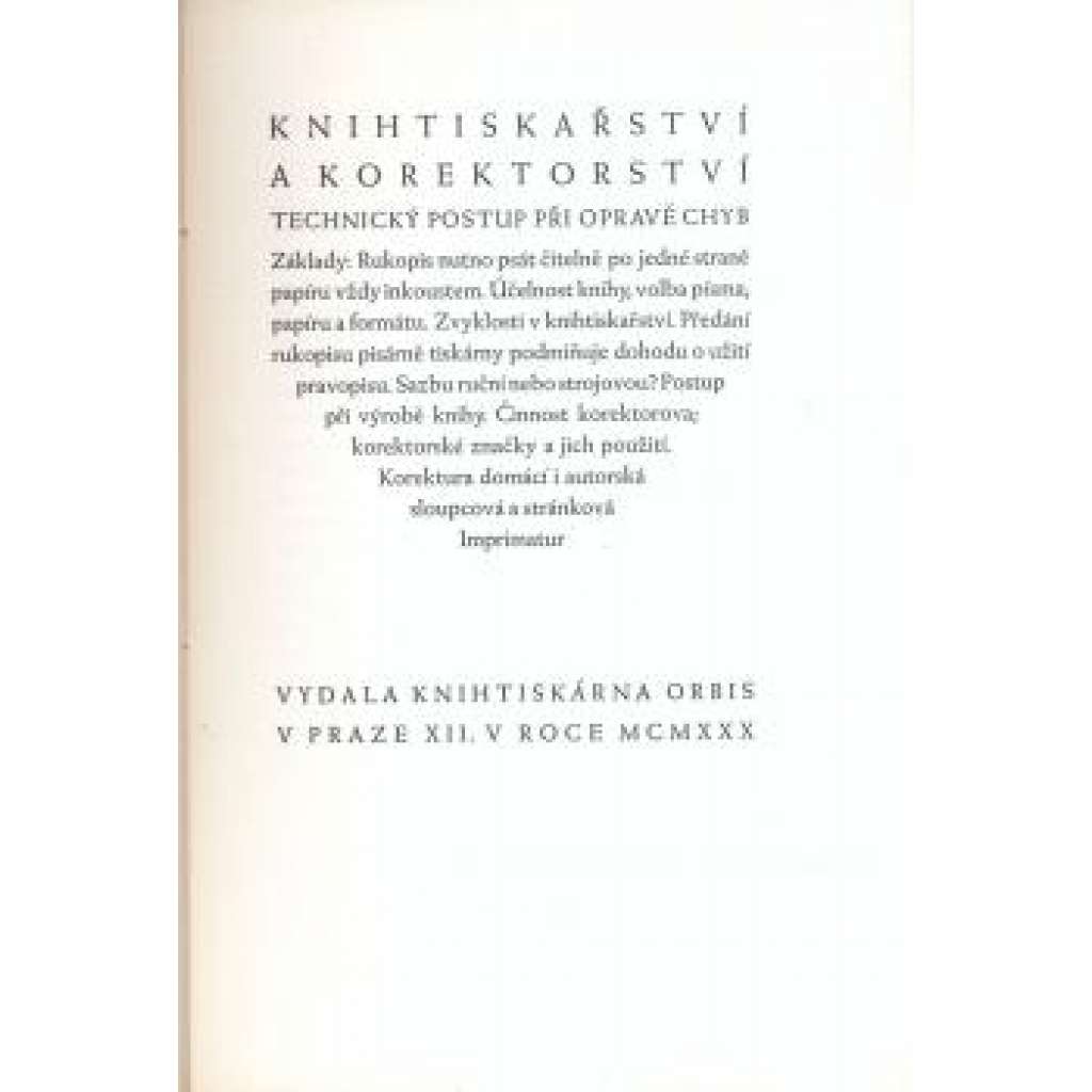 Knihtiskařství a korektorství, knižní základy II.