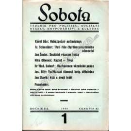 Týdeník Sobota, konvolut III. ročníku (1932)