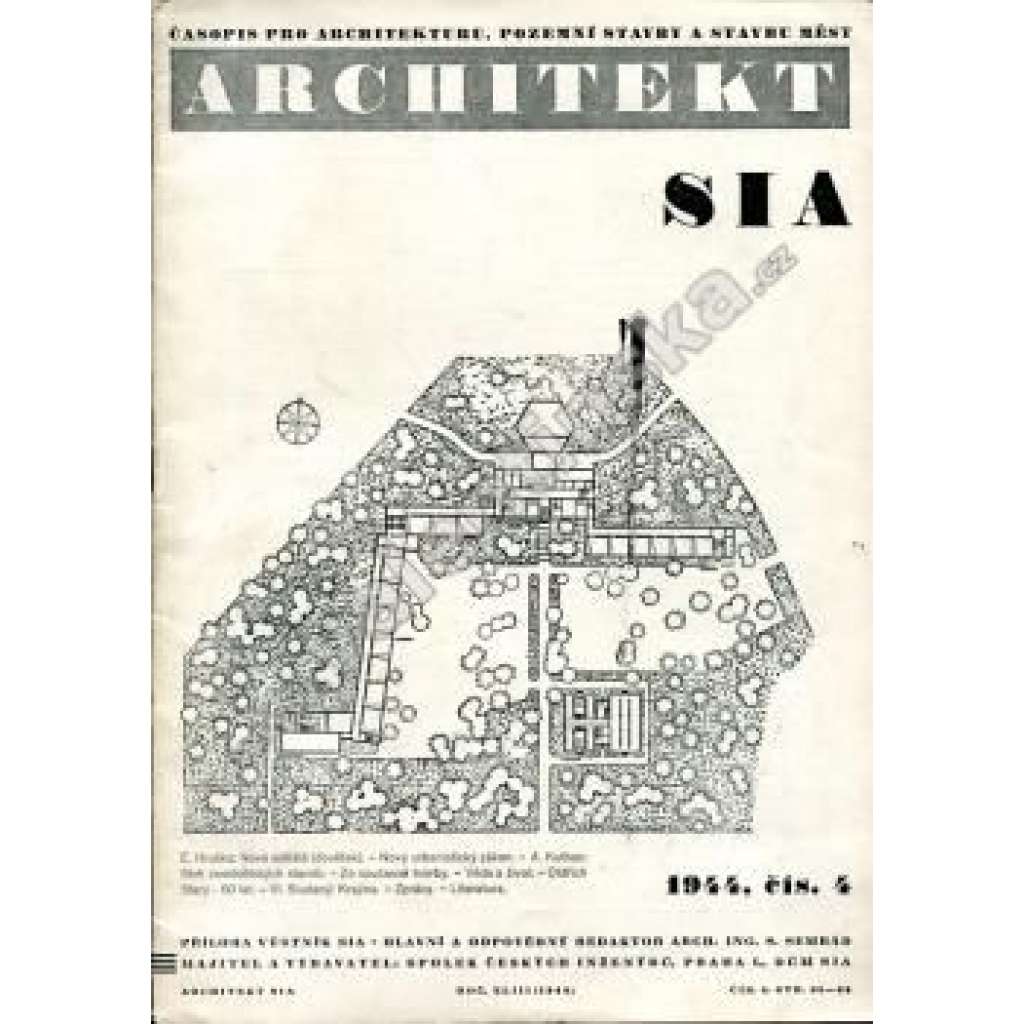 časopis Architekt SIA , č. 4/1944 [MODERNÍ ARCHITEKTURA ,URBANIZMUS ,EMANUEL HRUŠKA aj.]
