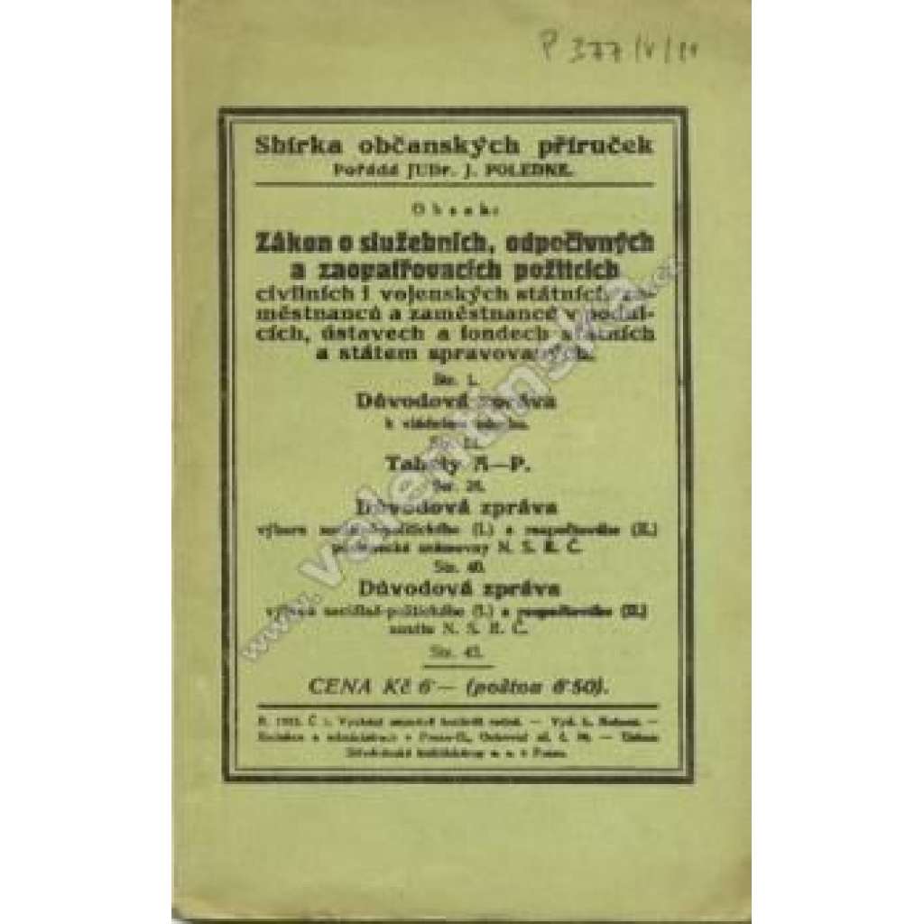 Sbírka občanských příruček, č. 1. 1923