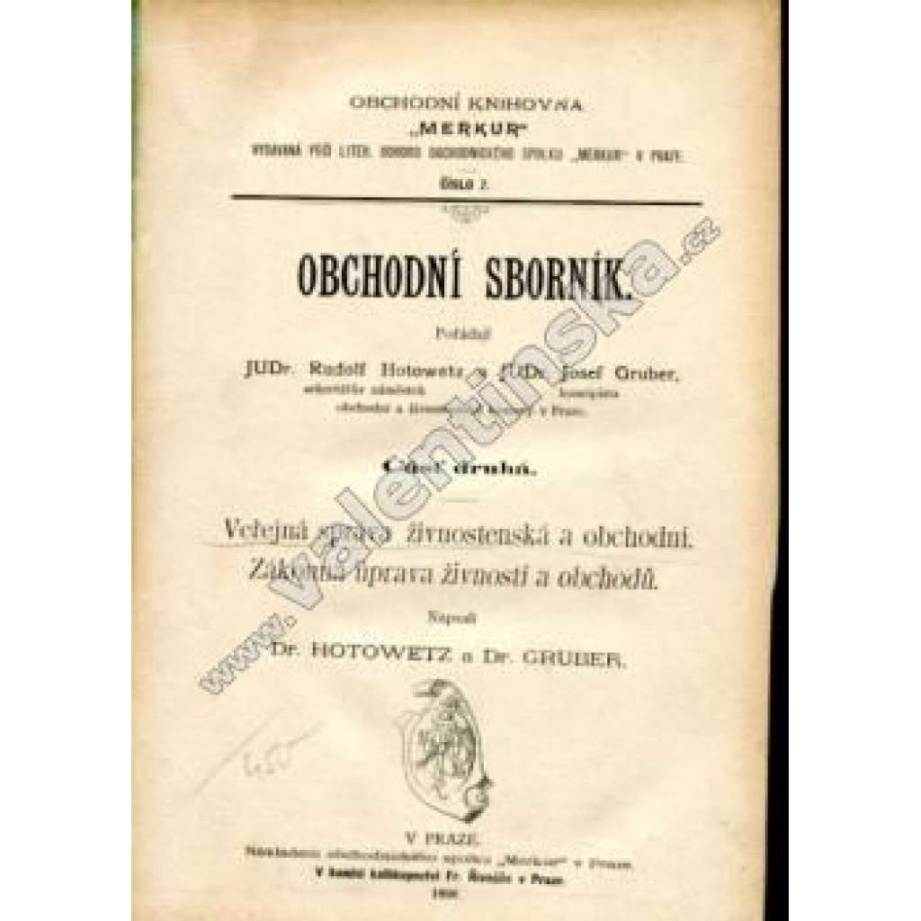 Obchodní sborník, část V. - VIII. Dopravnictví (pošta, telegraf, telefon aj. - Rakousko Uhersko)