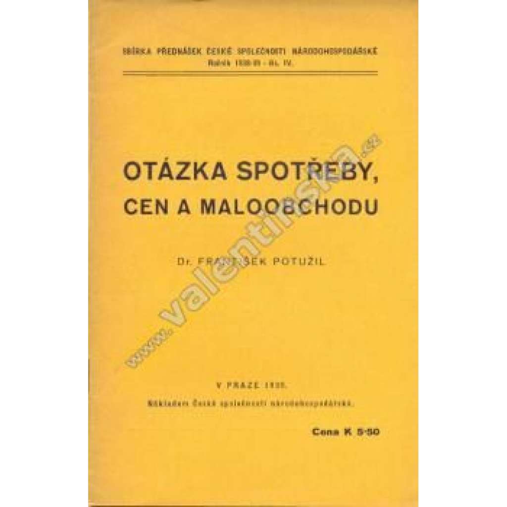 Otázka spotřeby, cen a maloobchodu (ekonomie, obchod, protektorát)