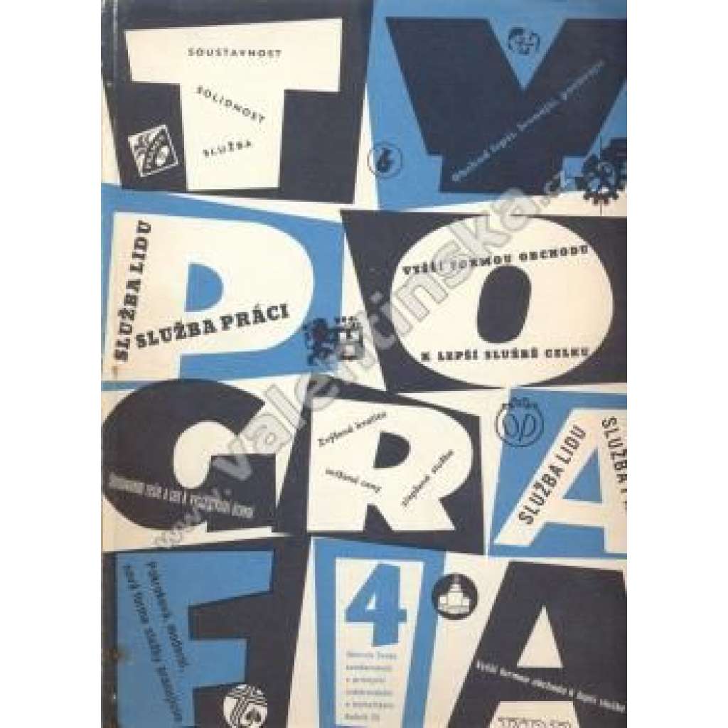 Typografia, ročník 53, 1950 (časopis, propagace, mj. reklama, typografie, plakát, grafické techniky)