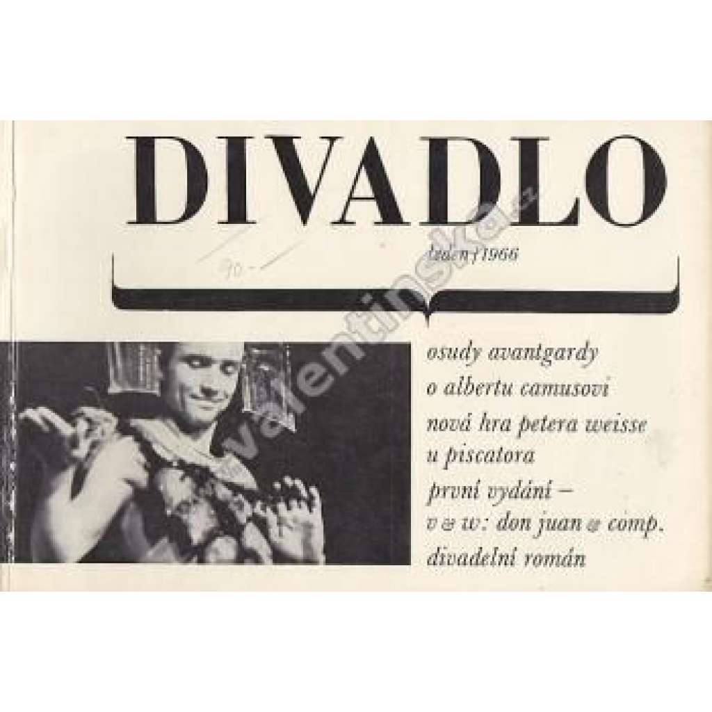 Divadlo, leden/1966 (časopis, divadlo, mj. Avantgarda po 1945; Leoš Suchařípa - Sebeanalýza divadla; M. Lukeš - berlin, berlin; Jan Werich - Hercům a herečkám; fotografie Miloň Novotný; obálka Libor Fára)